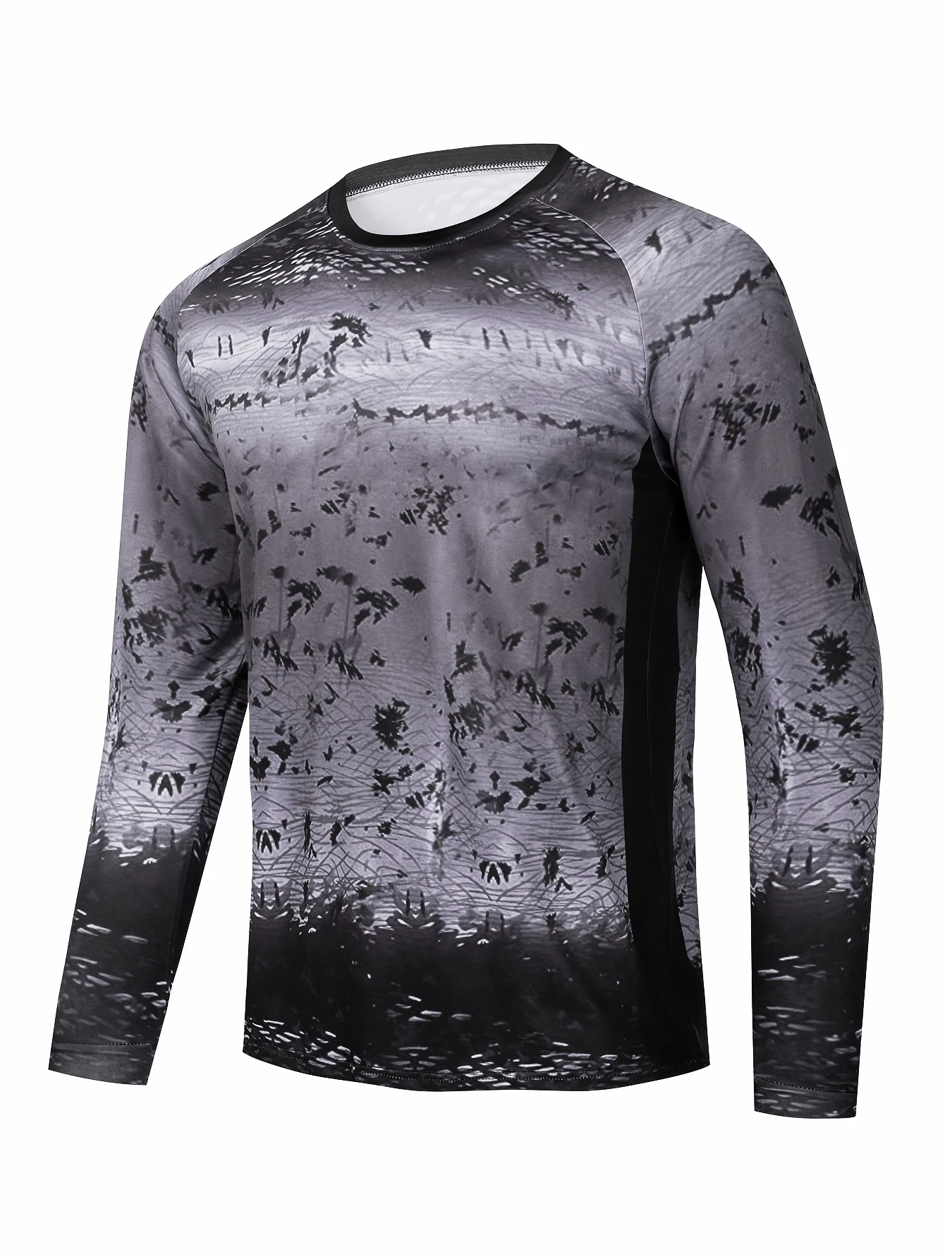 Chemises de pêche à manches longues pour hommes, sweat-shirt à col rond, protection UV extérieure, vêtements de pêche respirants