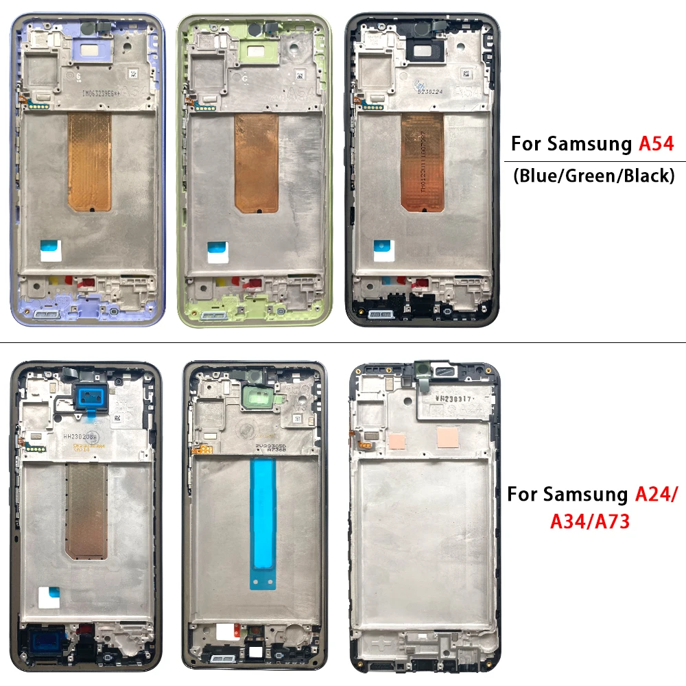 New For Samsung A13 A23 A33 A73 A14 A24 A34 A54 4G 5G LCD Frame Middle Frame Bezel Housing Replacement Parts Front Frame