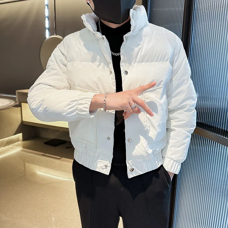 

Утепленная хлопковая куртка Slim Fit для мужчин маленького размера: теплая зимняя куртка для молодежи, повседневная, с застежкой-молнией, цветная