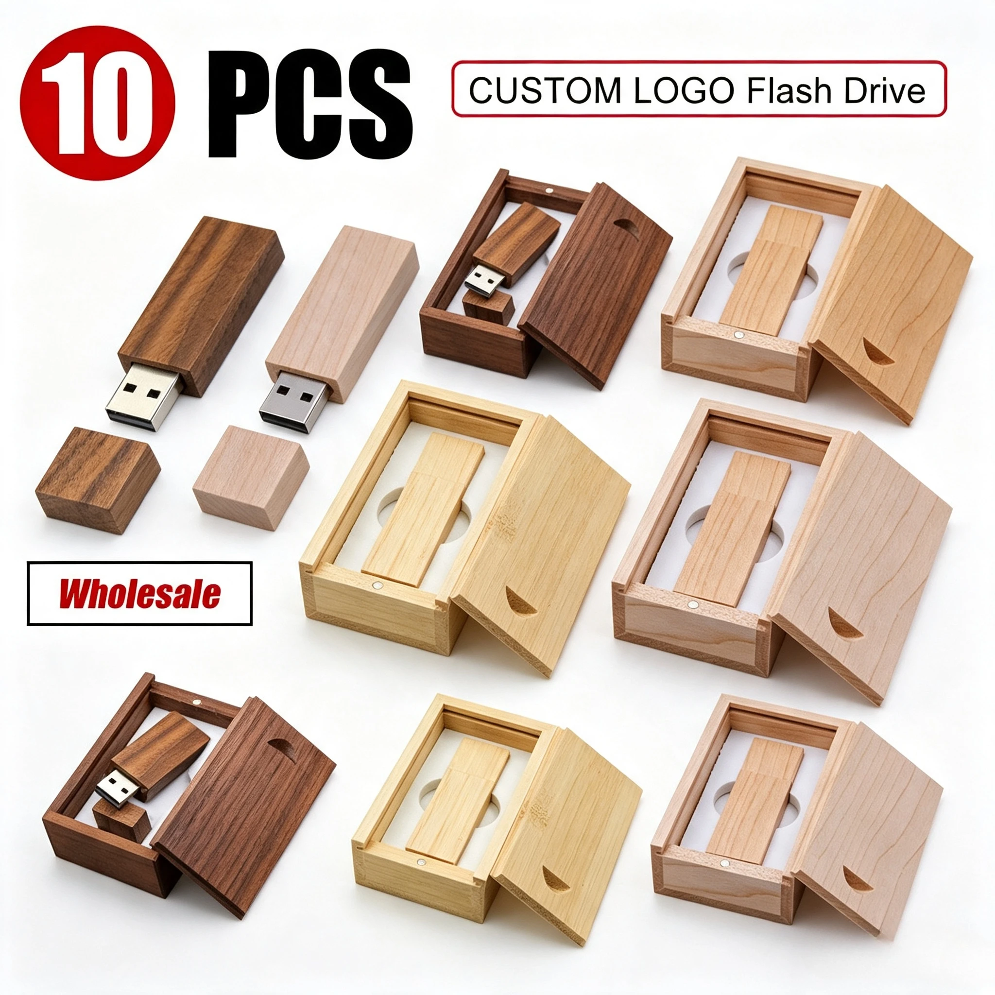 10個-ロット-無料カスタムロゴ-木製usb-20フラッシュドライブ-128gb-64gb-ペンドライブ-箱付き-メモリースティック-ウェディング-クリエイティブ-uディスク