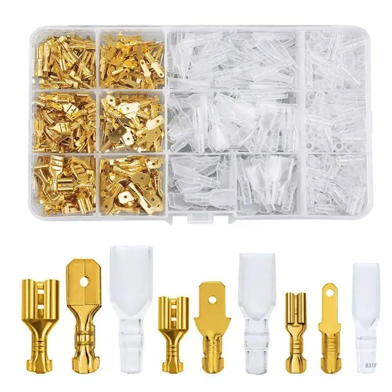 480pcs/set U-shaped Terminal Tab Cold Inserts Connectors Small Teeth 0.3-1.5mm² With Heat Shrinkable Tube