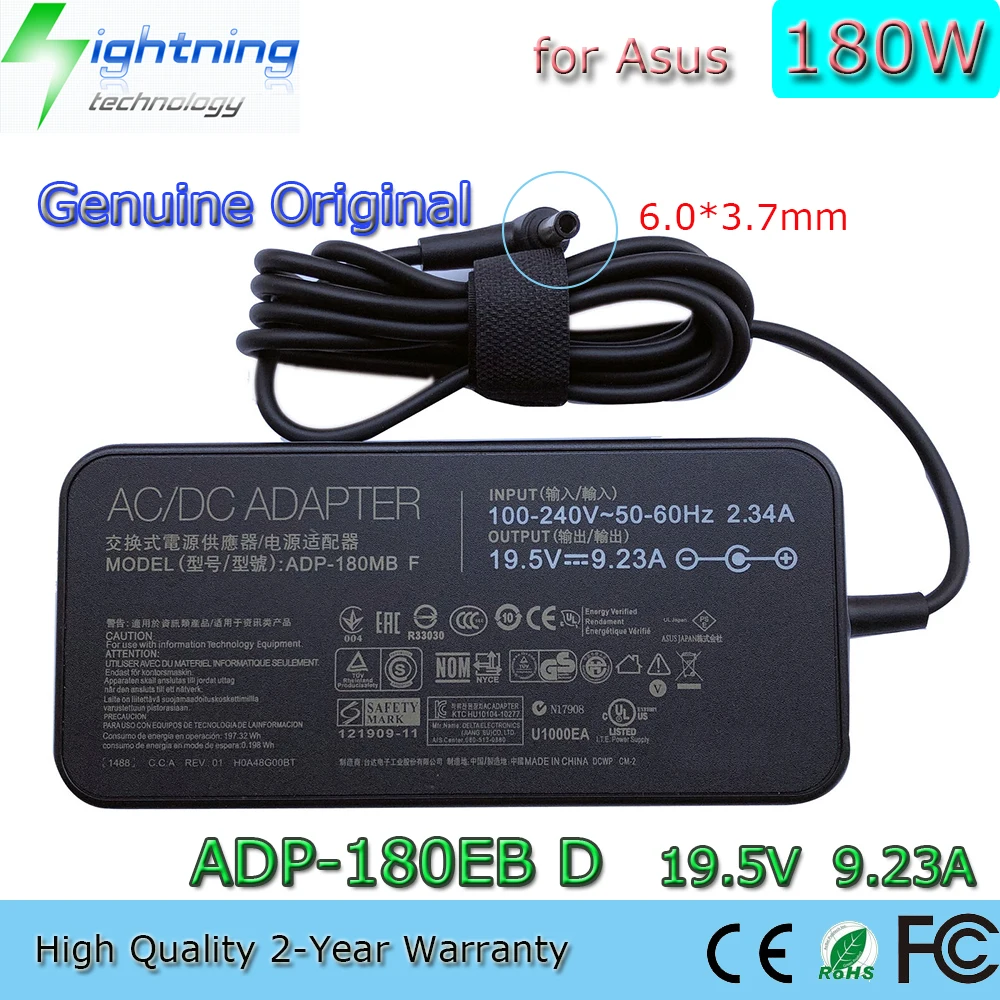 

Brand New Genuine Original 180W 19.5V 9.23A 6.0*3.7mm ADP-180MB F Laptop Adapter for Asus ROG GL703GM-EE049 Power Supply Charger