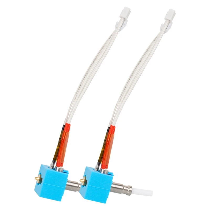 

896F 3D Printer Hot End 0.4mm Brass Extruder Nozzle 0.4mm Throat Tubing Heater Block Thermistor Heating Tube Set for Anycubic