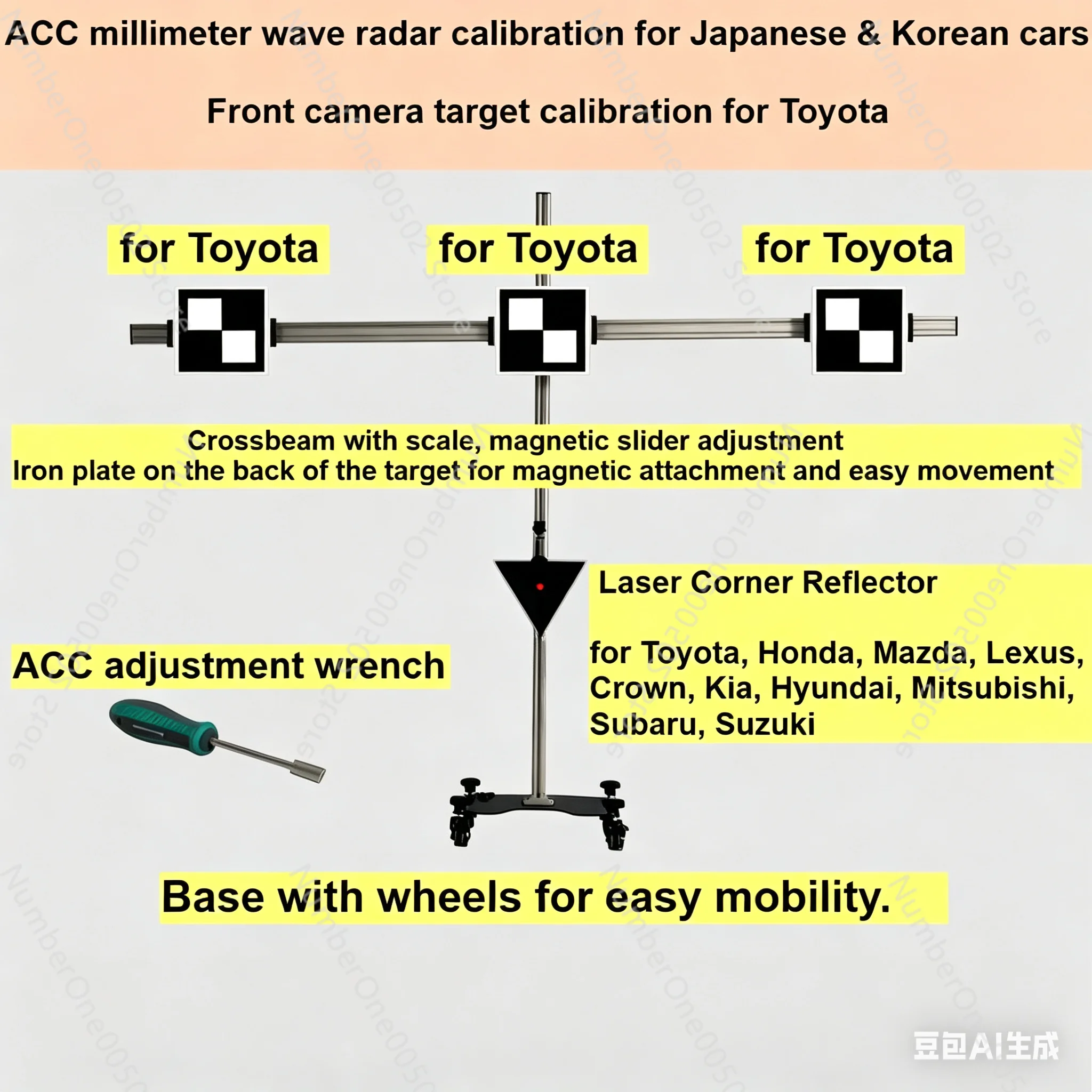 ADAS Calibration Tool with ACC mmWave Radar for Honda,Mitsubishi,Subaru,Suzuki,K