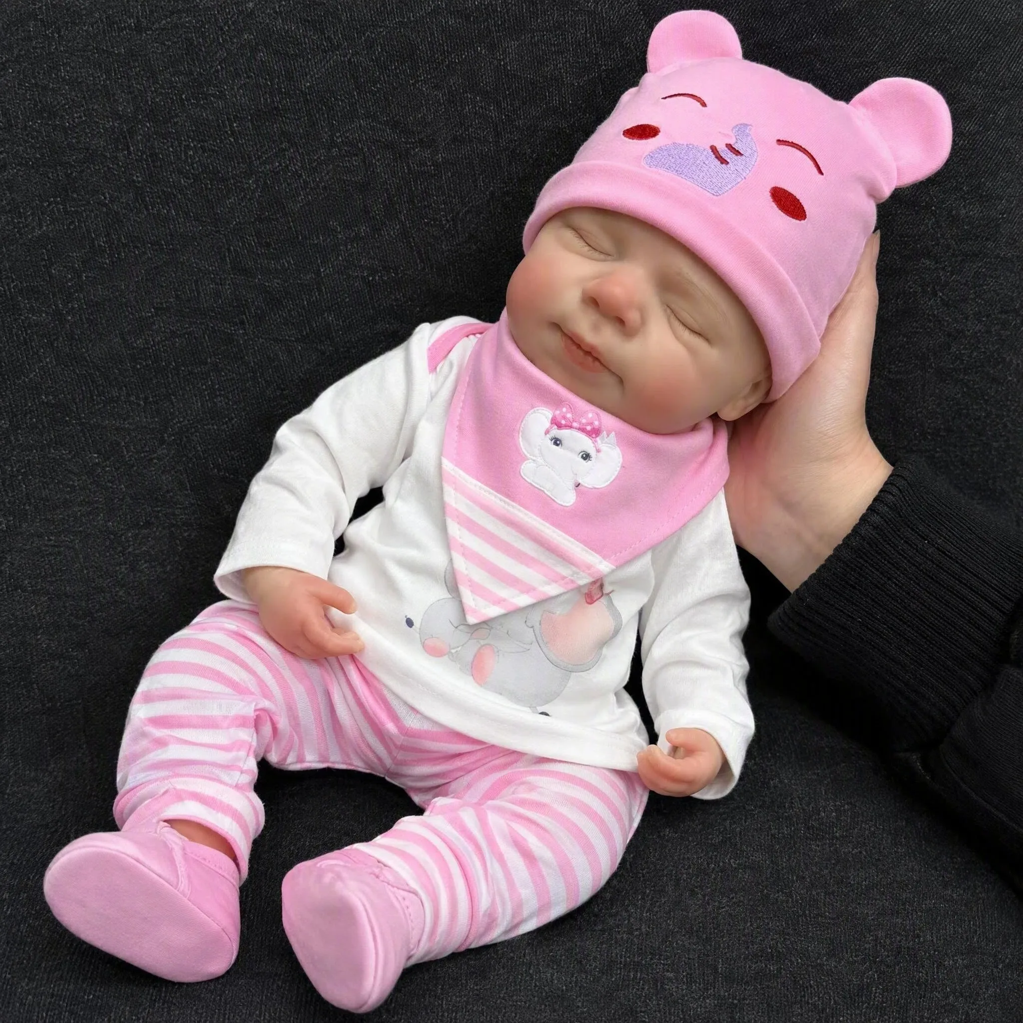 NPK New Reborn Baby Doll 16Inch Pascale Weighted 2.6KG Ultra Soft Platinum Silicone Real Newborn Doll Mouth Open