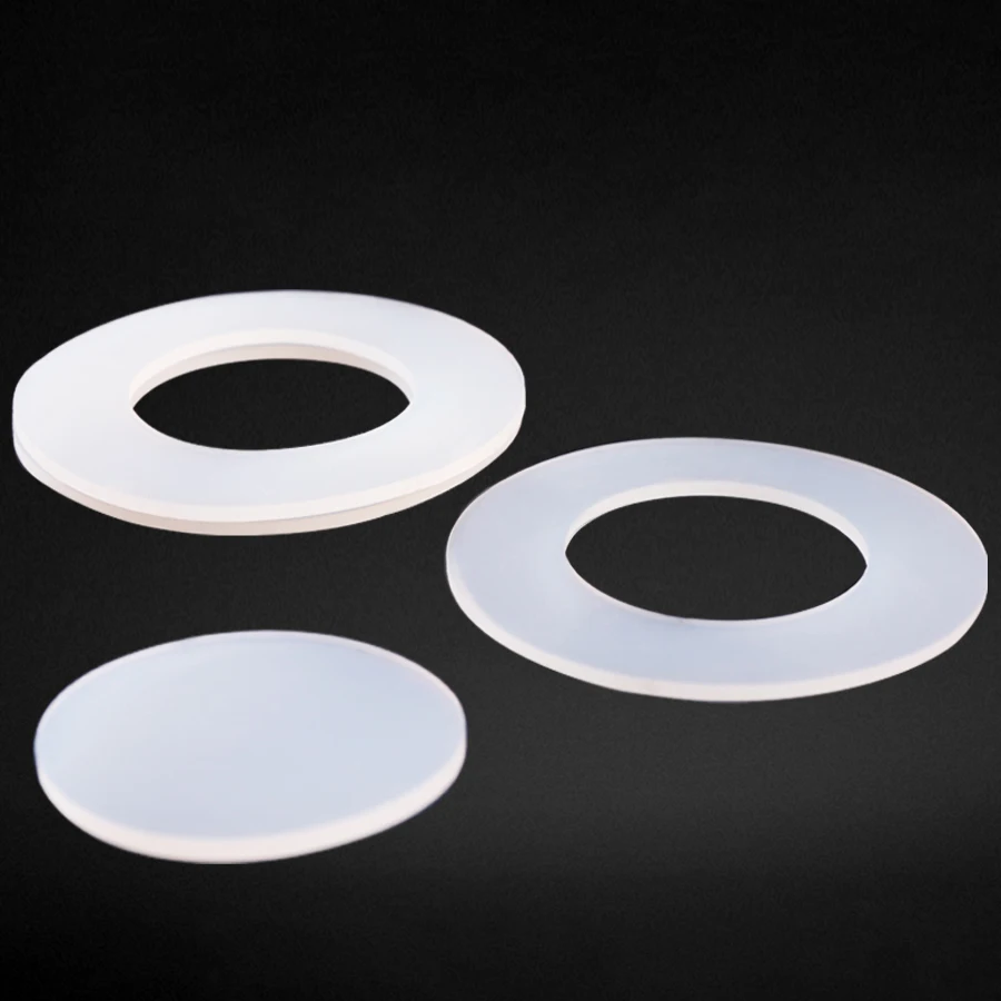 10Pcs Silicone Rubber Flat Washer ID 12mm-36mm White Plastic Sealing Hard Washers Seal Washer