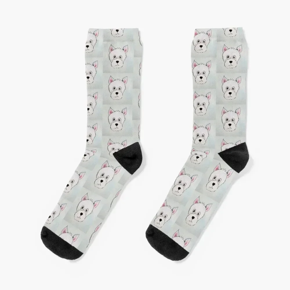 

Westie Cartoon Socks sports stockings set soccer anti-slip winter thermal Socks Female Men's