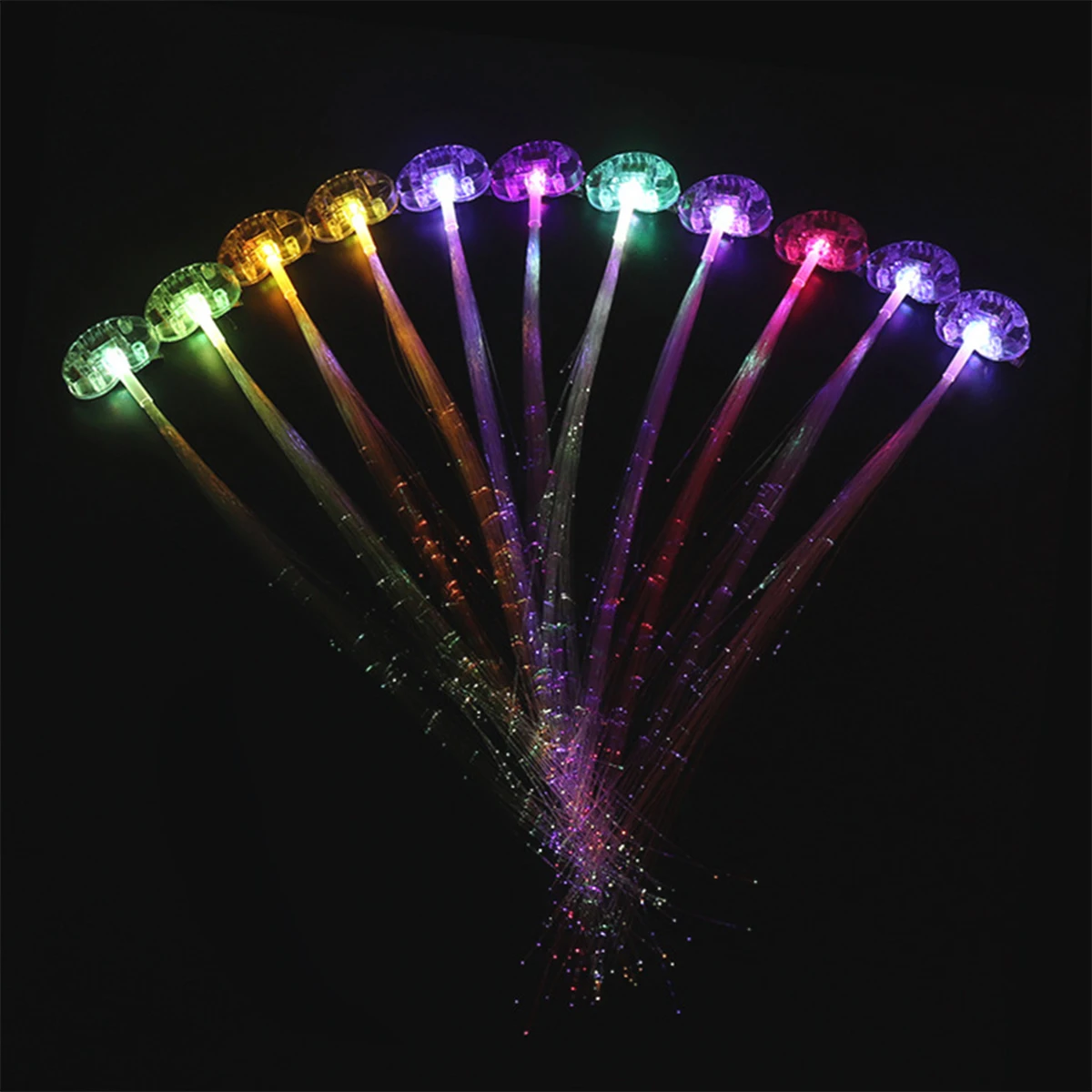 Couleur aléatoire Luminescent Hair Light Lady Butterfly Light Body Cable Decoration fibre optique pince à cheveux, fibre scintillante pour femme