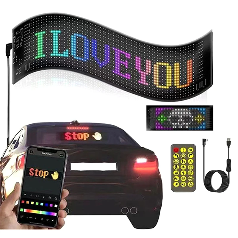 LED Car Flexible Screen Wireless Flexible Display Car Rear Window Flexible LED Display