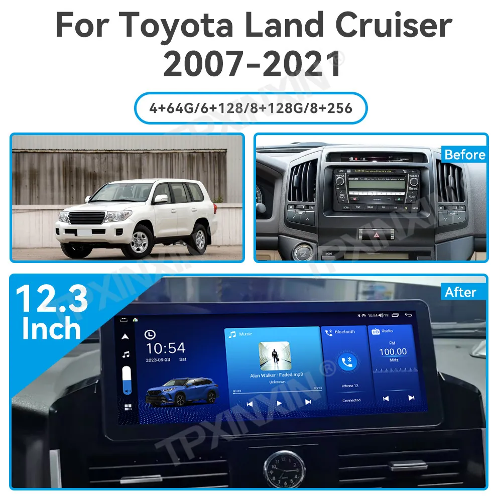 For Toyota Land Cruiser 2007~2021 Android Auto Carplay Car Radio Automotive Multimedia Stereo Player GPS Navigation Head Unit