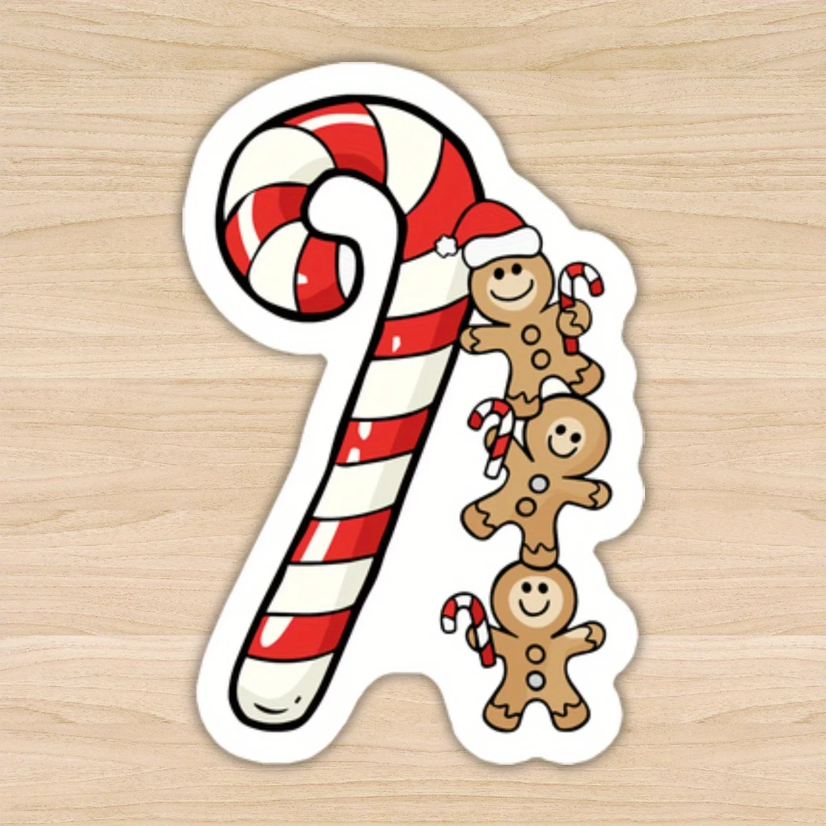 

1 шт., очаровательная наклейка с пряниками для мужчин и конфетной трости для праздничного автомобиля, персонализированная наклейка, отлично подходит для стаканов