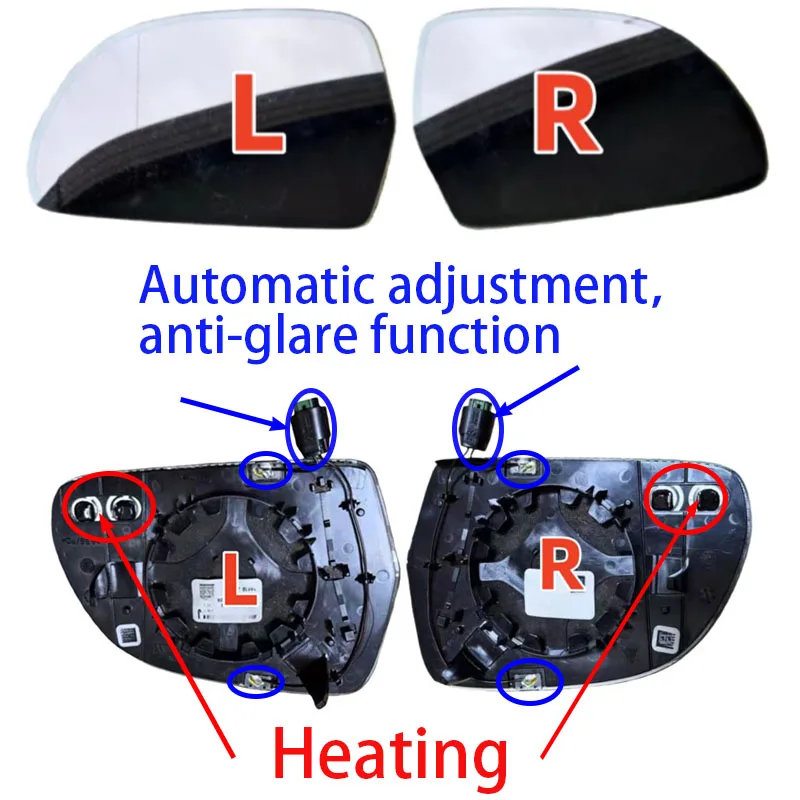 For Audi A4 B8 2009 2010 2011 2012 A6 C6 2009 2010 2011 Auto Dimming Anti Glare Heated Rear Mirror Glass Left or Right