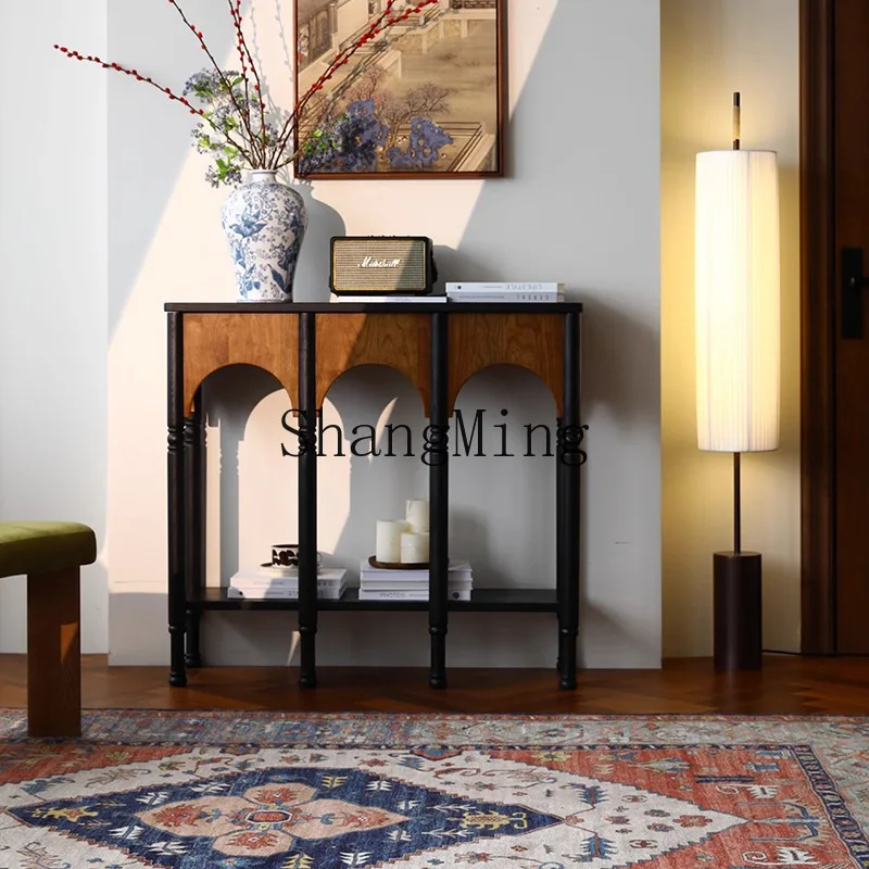 

ZYY household retro solid wood porch cabinet entry aisle wall decoration cabinet