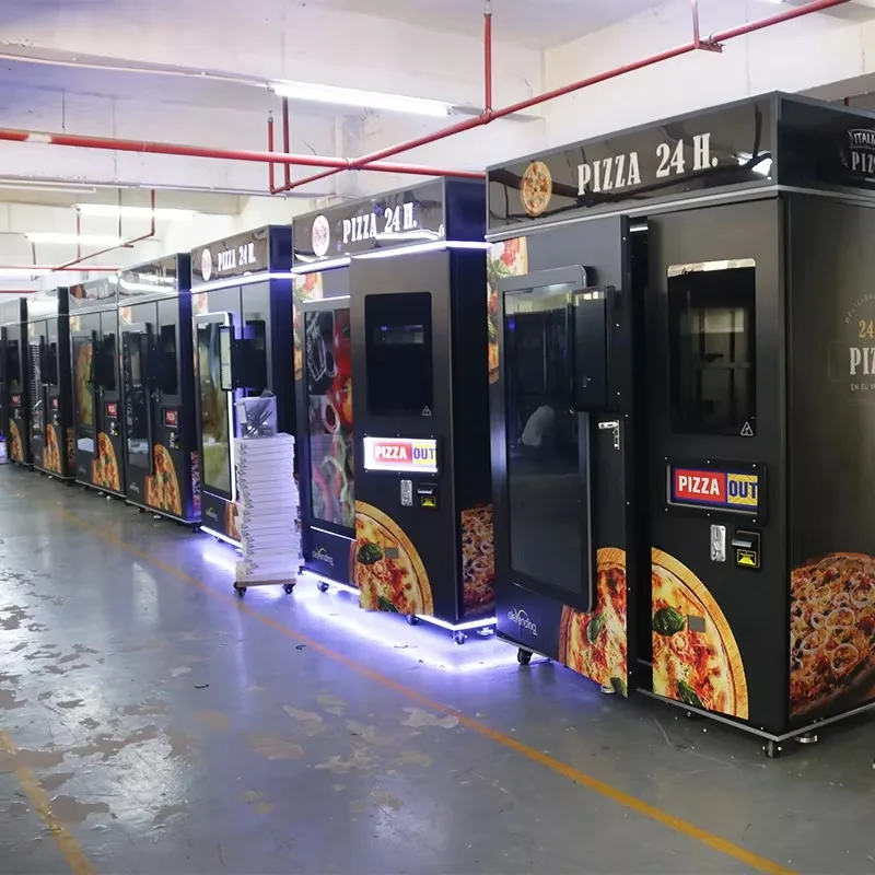 Customized Metal Pizza Vending Machine with QR Code Fully Automatic Touchscreen and Cloud-Based Management