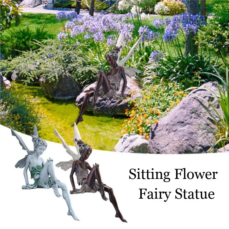 Enchanting Resin Fairy Figurine for Your Garden or Home Decor