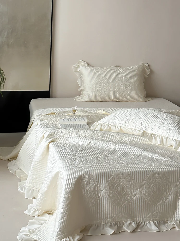 

A-Class Summer Size Large Three-Piece Bedding Set Cotton Boudoir Stitching Lace Sleep Naked Bed Cover Princess Style