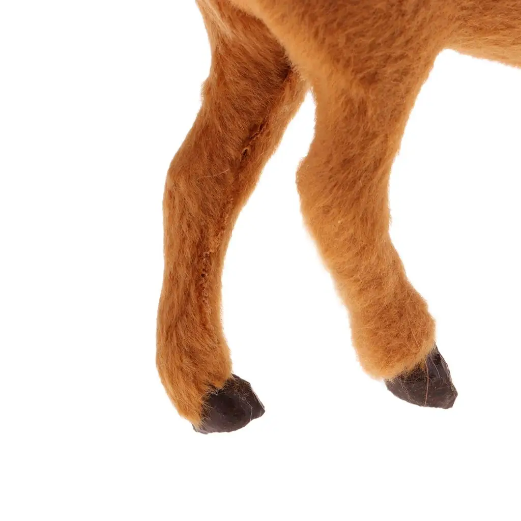 Plush Deer Figurine Miniatures Animal Collectibles Christmas Decoration for Miniature Items Dollhouse Kit