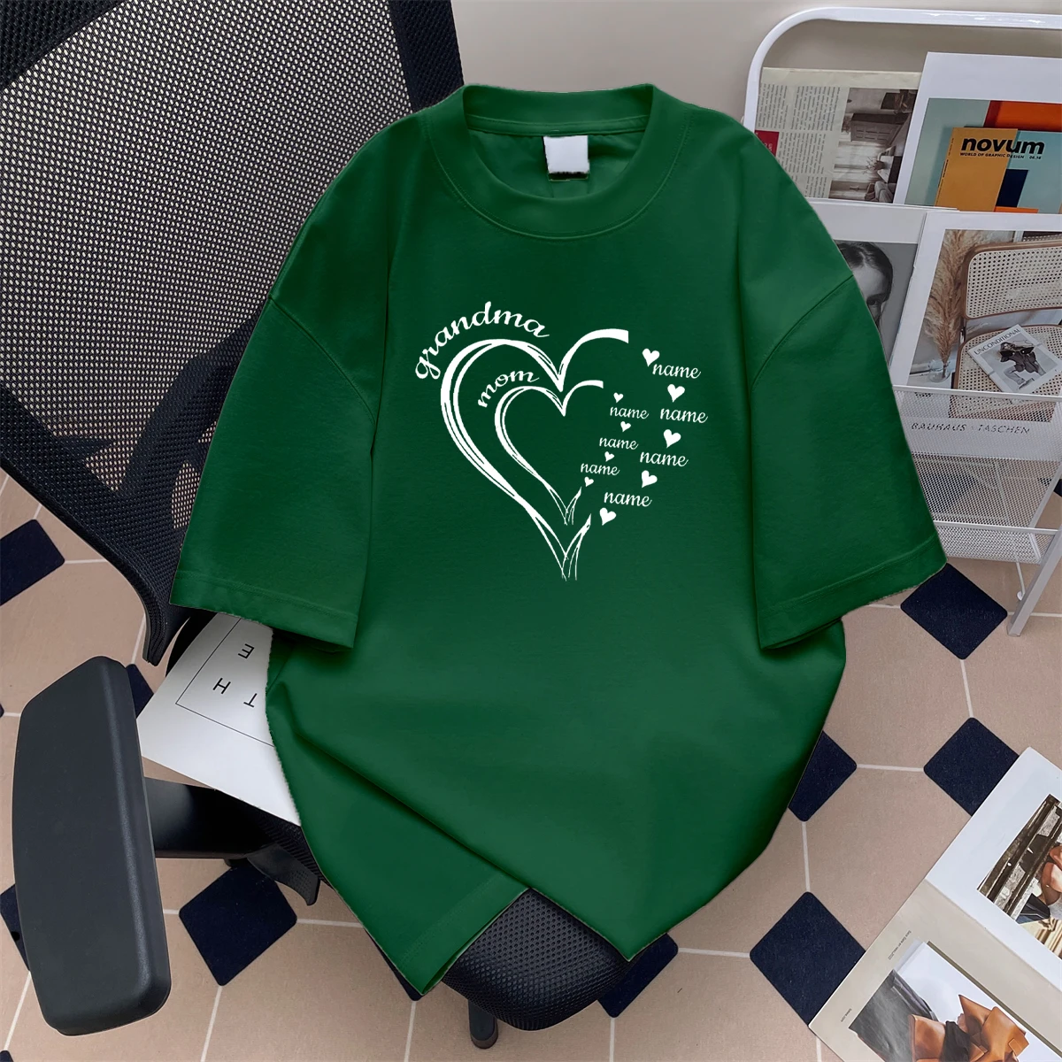 

Хлопковая футболка с креативным дизайном в виде сердца, летний топ с молодежным принтом Vitali, круглый вырез, стандартный крой, верхняя одежда.