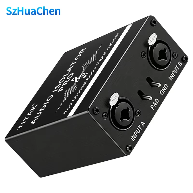 2 Channel Ground Loop Isolator Balanced Audio Signal Noise Canceller Hum Eliminator for Stage Studio Live Broadcast Device