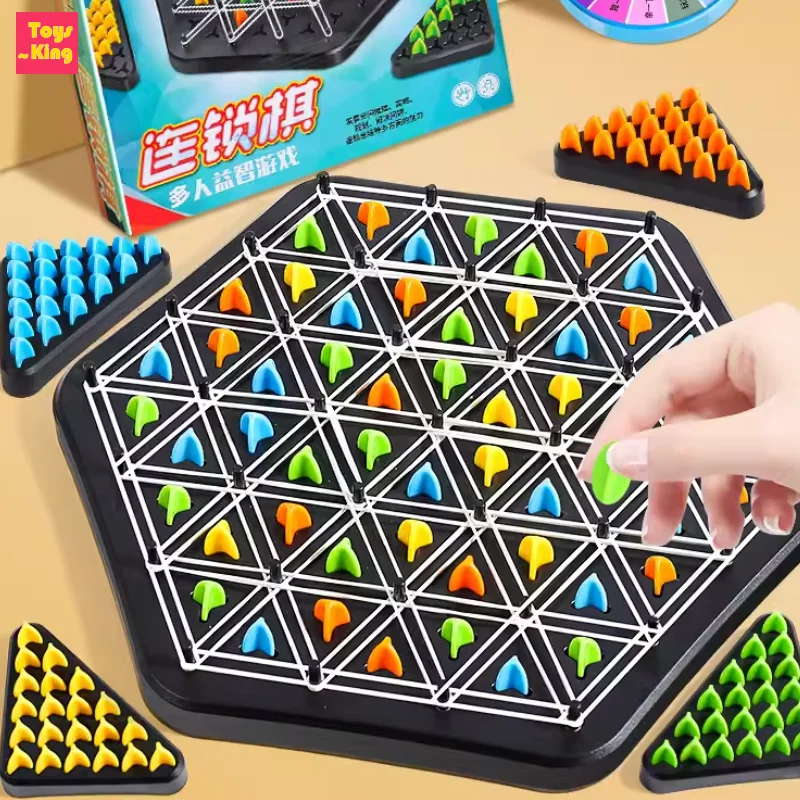 Chain Triangle Geometry Board Chess Game Triggle Rubber Band Party Game Educational Interactive Multiplayer Kid Toys Family Gift