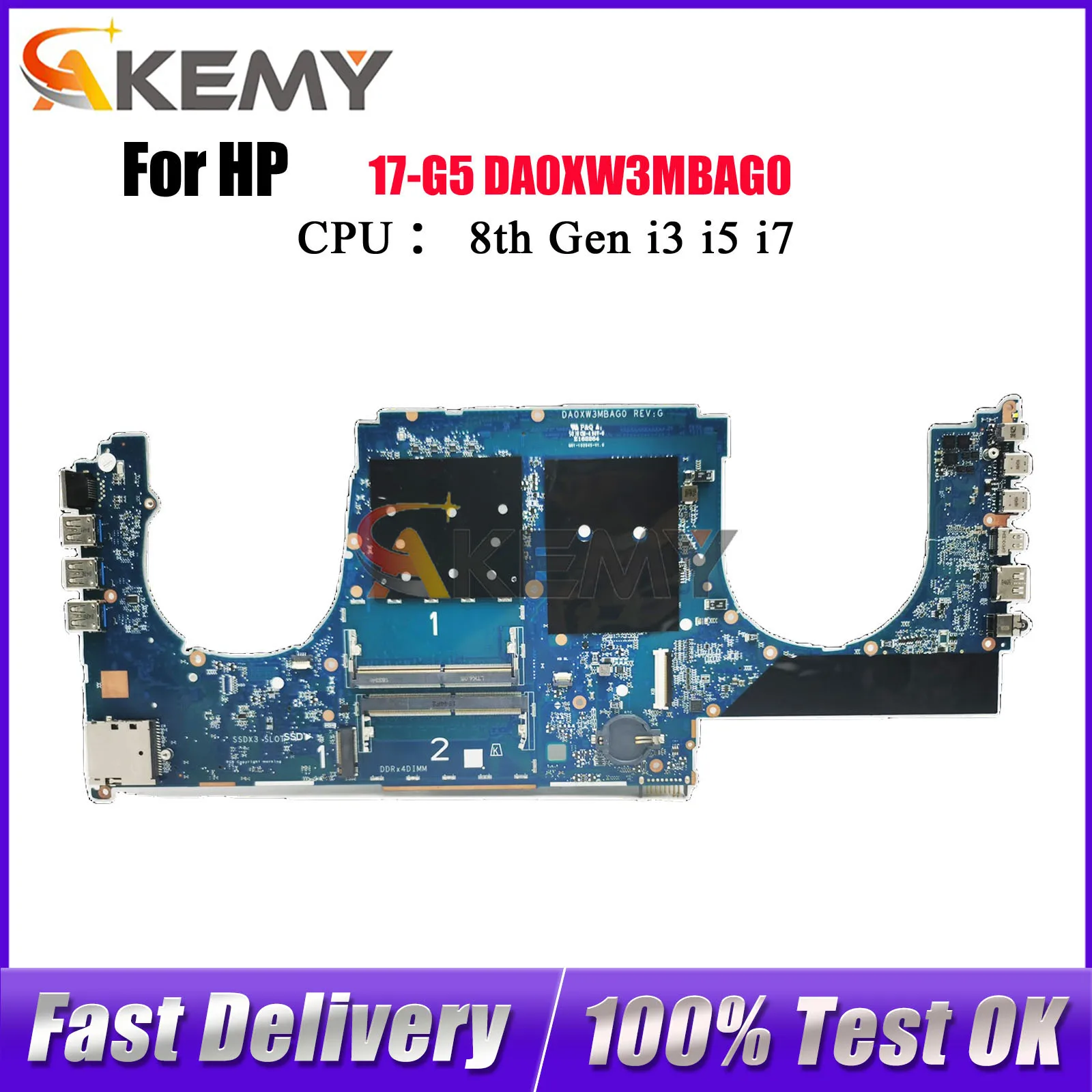 

DA0XW3MBAG0 для ноутбука HP ZBook 17 G5, материнская плата с процессором i5 i7 DDR4 L28461-001 L28461-601, 100% полностью протестировано