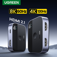 UGREEN HDMI Splitter 8K 60Hz 4K 120Hz 2 in 1 out for TV Xiaomi Xbox SeriesX PS5/4 HDMI Cable Monitor Projector HDMI 2.1 Switcher