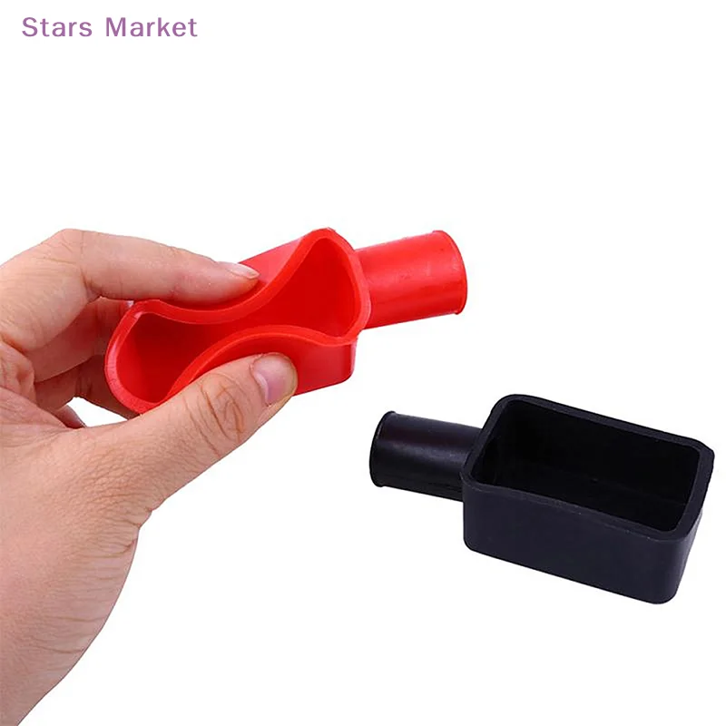 New 2 Pcs  BLack+Red Universal Car Battery Terminal Cap Negative Positive Terminal Covers Protector Replacement Batteries Car