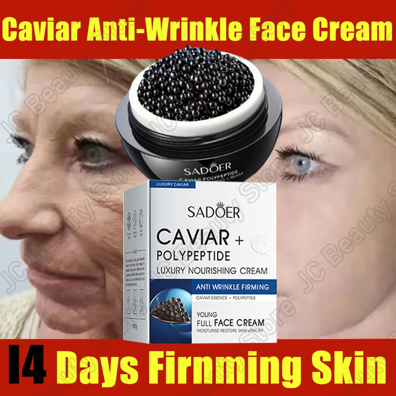 Crema facial antiarrugas de Caviar, colágeno, antienvejecimiento, reafirmante, se desvanece, líneas finas, hidratante, suave, ilumina, productos para el cuidado de la piel