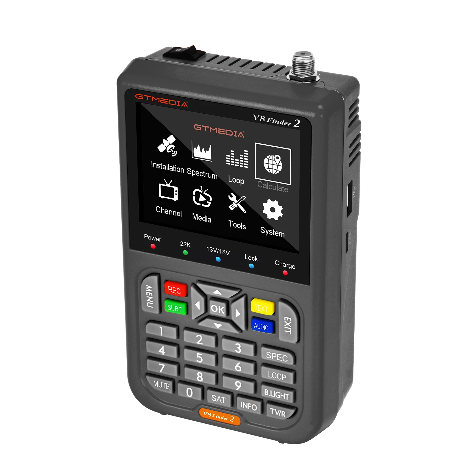 

GTMEDIA V8 Finder 2 цифровых спутниковых сигналов DVB-S/S2/S2X 1080P HD H.265 V8 Finder2 ТВ спутниковый искатель лучше, чем измеритель