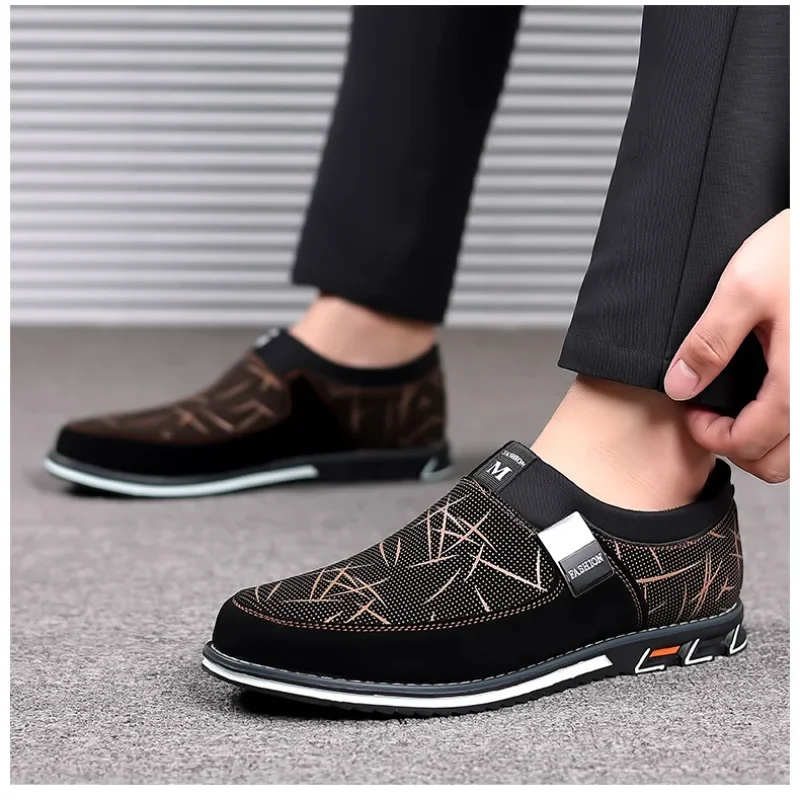 Heren Casual Leren Schoenen Slip-On Loafers Voor Heren Zakelijke Mocassins Kantoor Mannen Werk Flat Trend Rijschoenen Zapatos Hombre