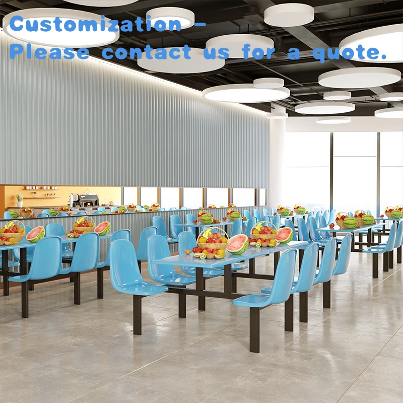 custom.Modern Four-Person Rectangular Dining Table and Chairs Students and Restaurants Integrated Fiberglass Panel