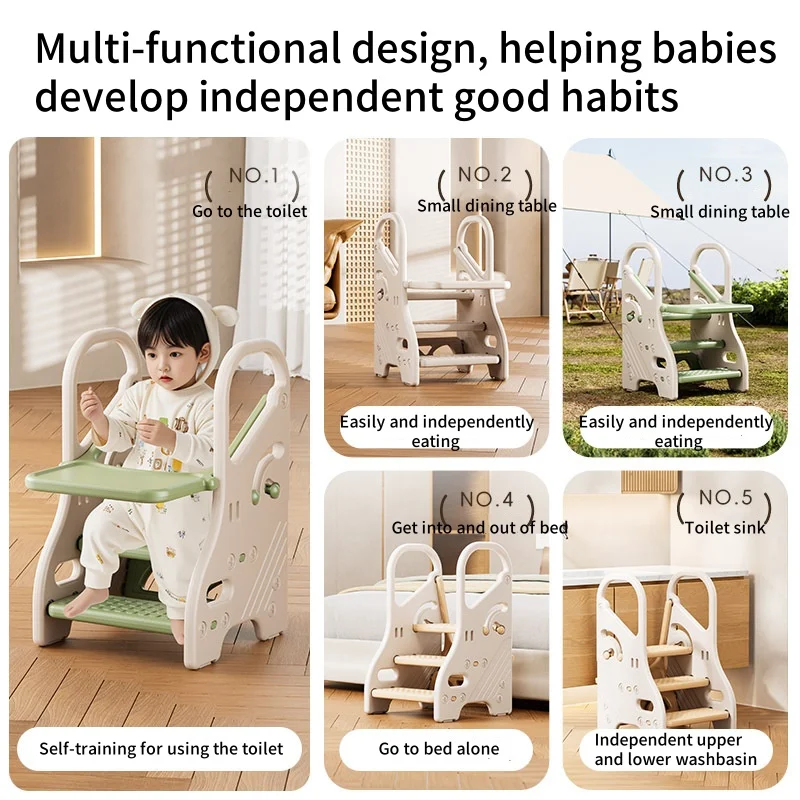 Mesa de comedor y silla para niños con altura regulable - Silla de aprendizaje y crecimiento para bebés - Silla de comedor y sentado para bebés