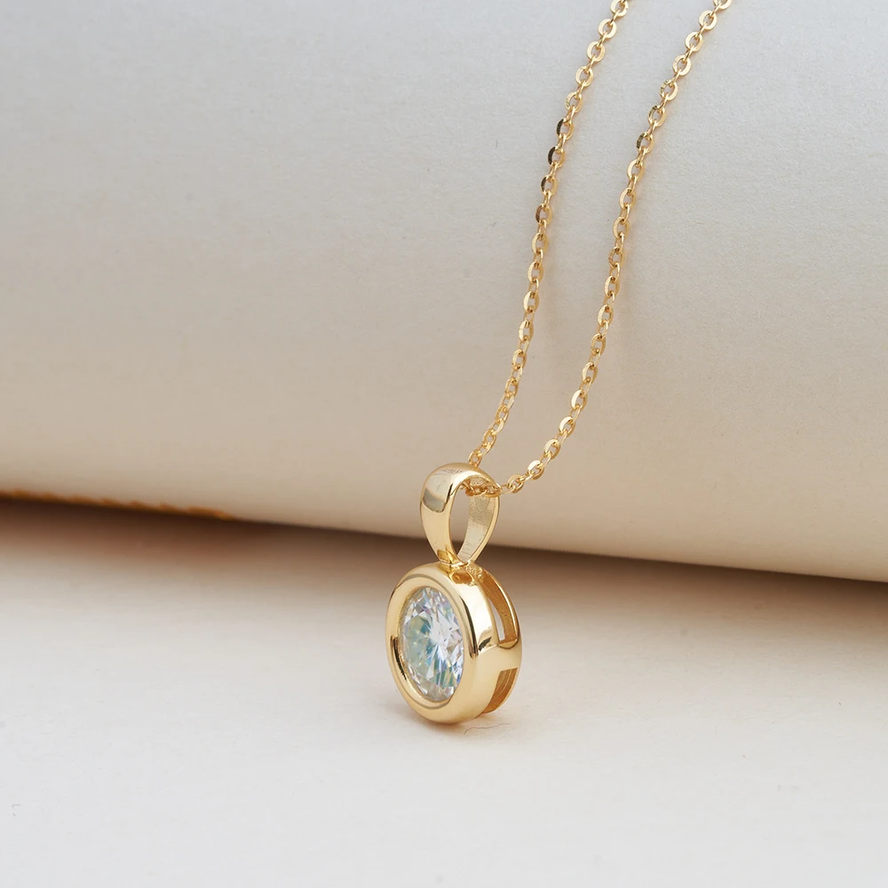 JoyceJelly 2ct Moissanit-Halskette für Frauen, S925-Sterlingsilber-Anhänger, Schlüsselbeinkette für Hochzeit, weiblicher Luxus-Halsschmuck – Detail 23