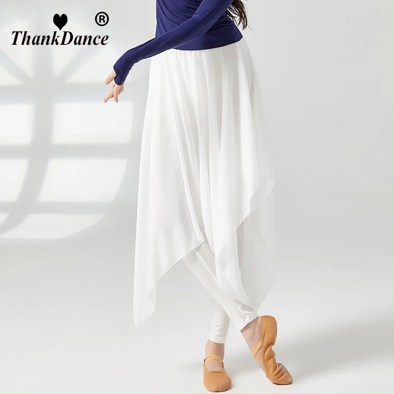 Buik Latin Dans Broek Rok Volwassen Vrouwen Ballet Dans Rok Klassieke Swing Rok Moderne Dans Broek Chiffon Training Kleding