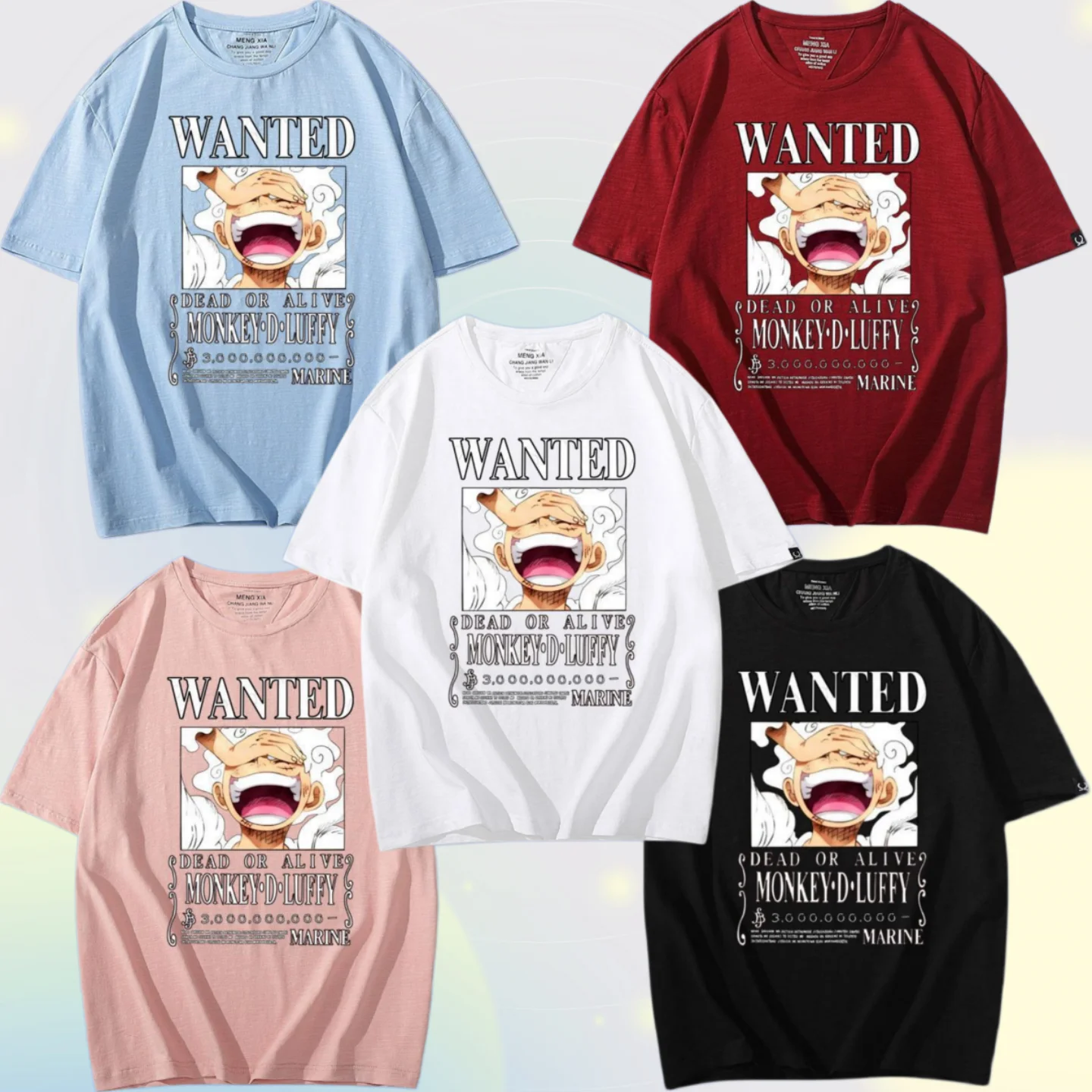 

Classic Anime One Piece Character Images Monkey D. Luffy Children's T-Shirt Round Neck Cartoon Clothes Gift Summer New Arrivals
