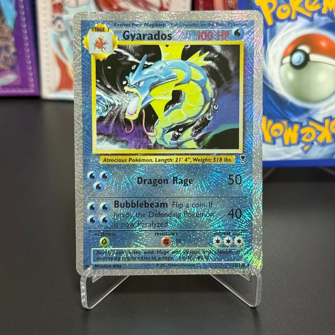 TCG English 2002 Legendary Collection #12 Gyarados Reverse Holo Foil Card 012/110 Anime Collection Cards