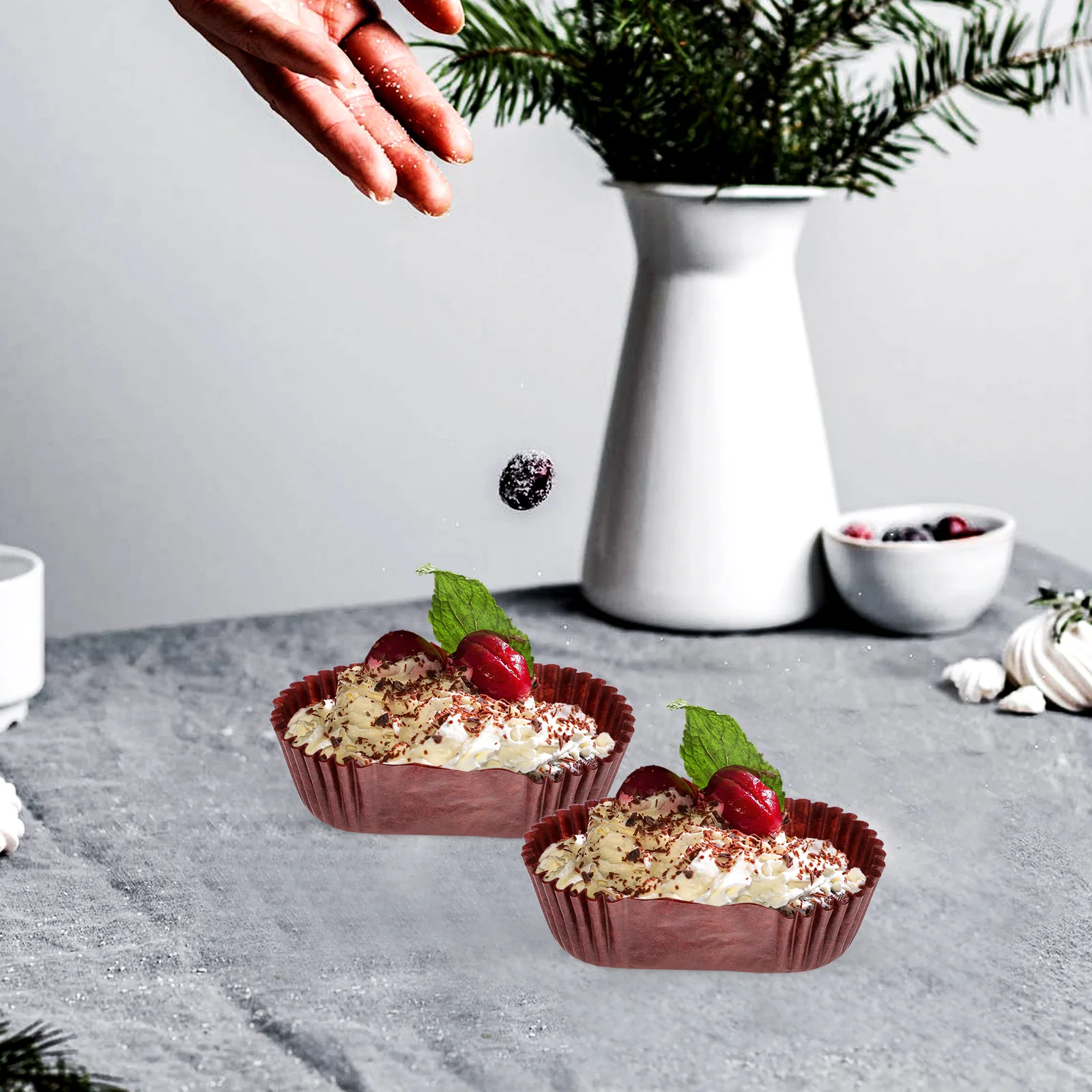 

Cake Cups Oval Pastry Desserts Greaseproof Baking Muffin Travel Waterproof Oil Resistant Heat Tolerant Food Grade Safety Simple
