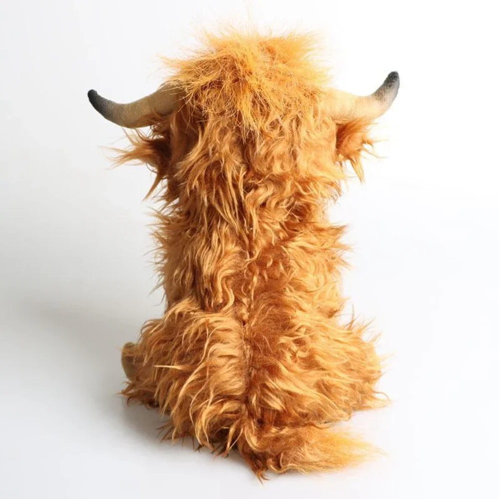 25CM Kawaii Simulated Scottish Highland Cow Plush Toy Cute Calf Baby Animal Child Birthday Christmas Gift  Filling Decoration