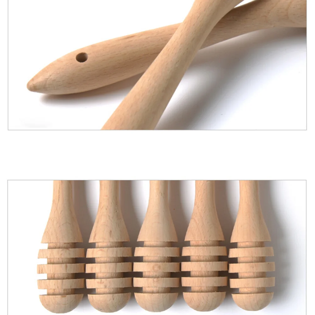 

Wooden Dipper Sticks Natural Food-Grade Server For Drizzling Honey Maple Syrup Molasses Chocolate Wedding Party Favors