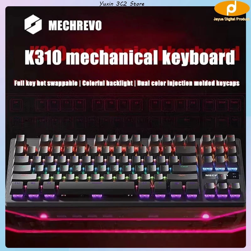 

Механическая клавиатура Mechrevo K310, игровая Проводная клавиатура для киберспорта, популярная многоцветная, 87 клавиш, для настольного компьютера, ноутбука, периферия