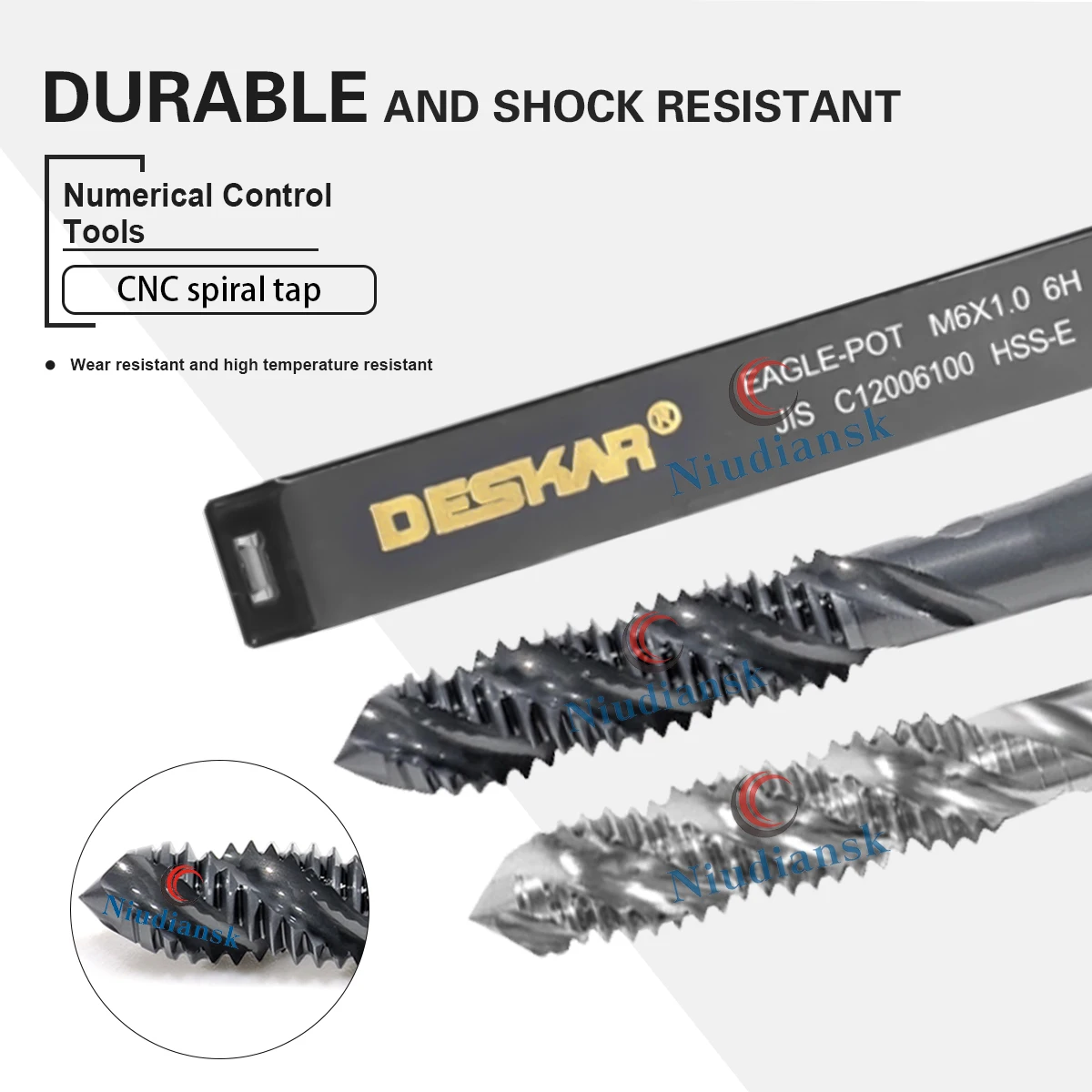 

CNC Lathe Spiral Tip Tap M3/M4/M5/M6/M8/M10/M12 Machining Center Tip Straight Groove Drill Bit Vacuum Quenching Coating Process