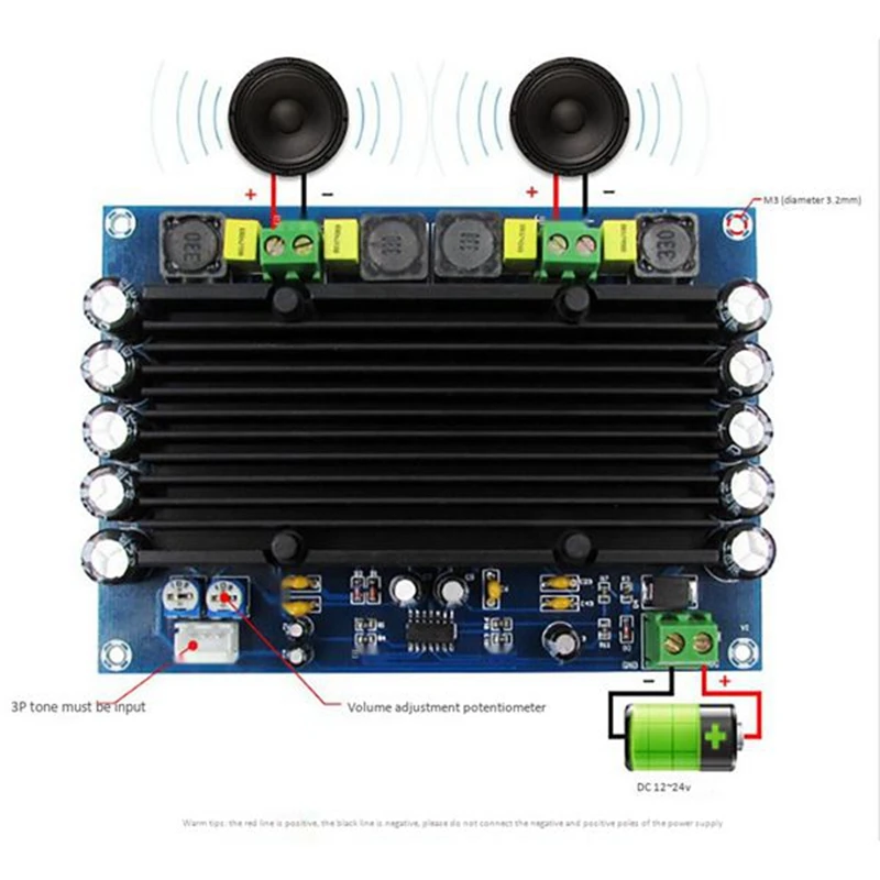 HOT XH-M546 Preset Pre-Stage TPA3116D2 Dual-Channel 2X150W Built-In Sound Ultra High Power Digital Amplifier Board