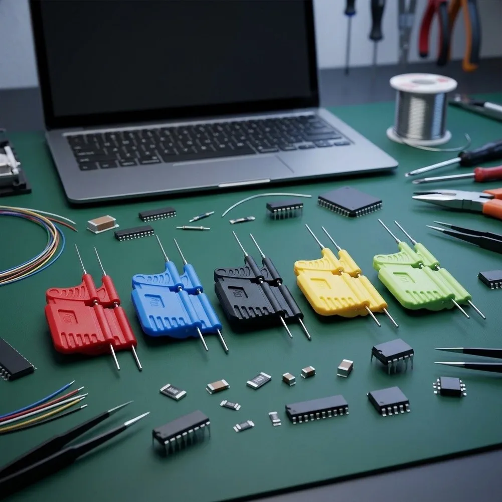 No Solder Clip IC Chip Test Clip For Professional Repair Shops Red Fast Clip-on Mechanism Robust Plastic Frame