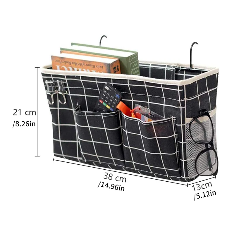 Bed Bag Bed Organizer Loft Bed Storage Bag Holds Books, Magazines, Toys, Cell Phone, Headphones For Student Bed Dormitory