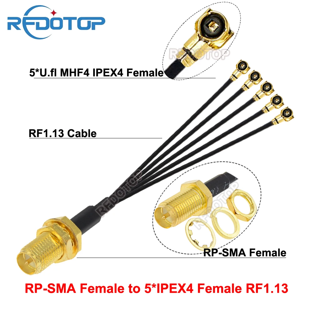 

1 шт. 5-разветвитель RPSMA типа мама на 5xUfl/IPX/IPEX4/MHF4 типа мама RF1.13