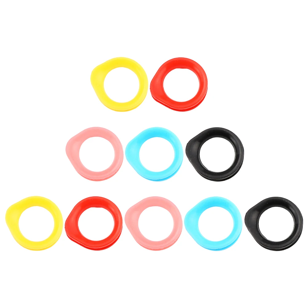 

10 Pcs Scissors Silicone Finger Rings Comfortable Anti Skid Colored Pet Grooming Salon Haircut Accessories Durability Bright
