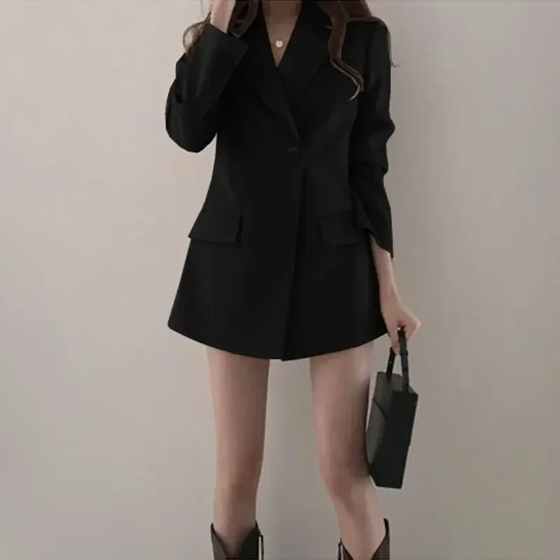 

Pink Jacket Long Outerwears Solid Loose Over Dress Clothes Black Blazer Woman White Coats for Women Modern Bags New in Tailoring