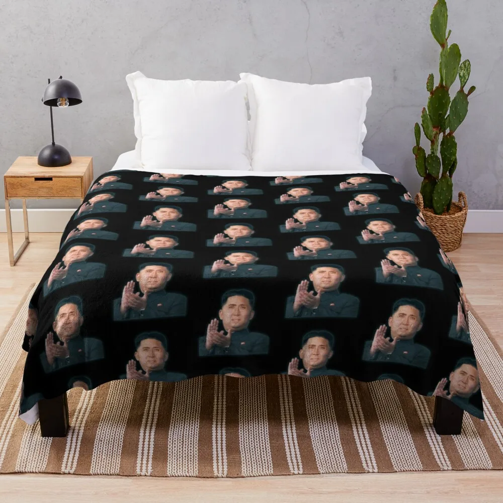 Nicolas Cage Supreme Leader - Nicholas Cage - Nick Cage - Nic Throw Blanket Flannels Bed covers Softest Blankets