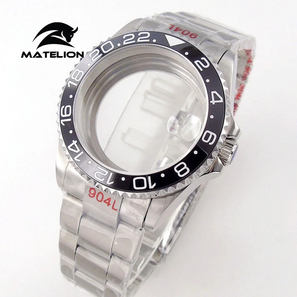 Matelion 20ATM Dive 40 mm SUB-Gehäuse, passend für NH35 NH34 GMT ETA 2824 PT5000 Uhrengehäuse, Stahlarmband, Saphirglas, 120 Klicks, Schiebeschnalle 10