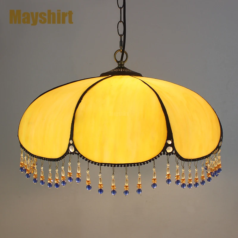 Tiffany Pendant Lamp Vinatge Stained Glass Hanging Lights Living Room Home Decor Dining Room Indoor Lighting Fixtures Luminaire